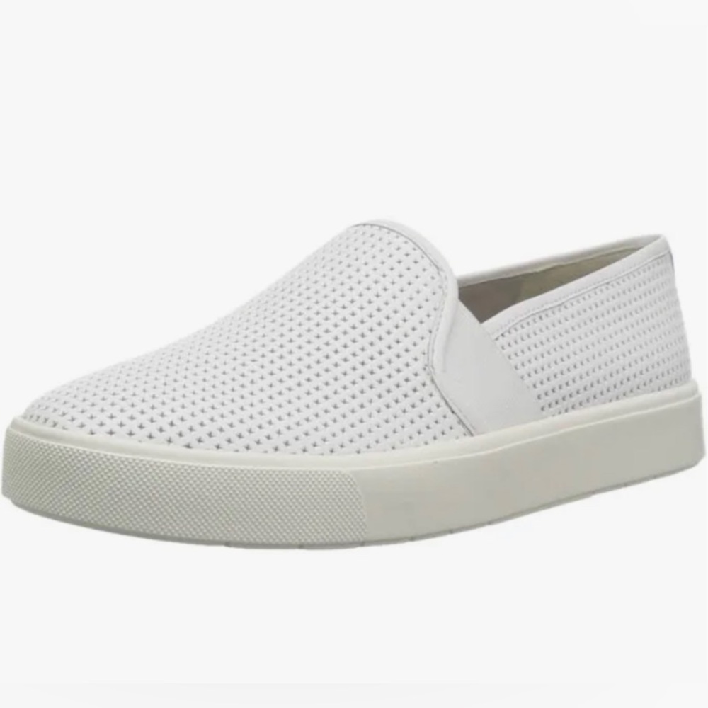 WORN ONE VINCE white leather perforated slip on sneakers